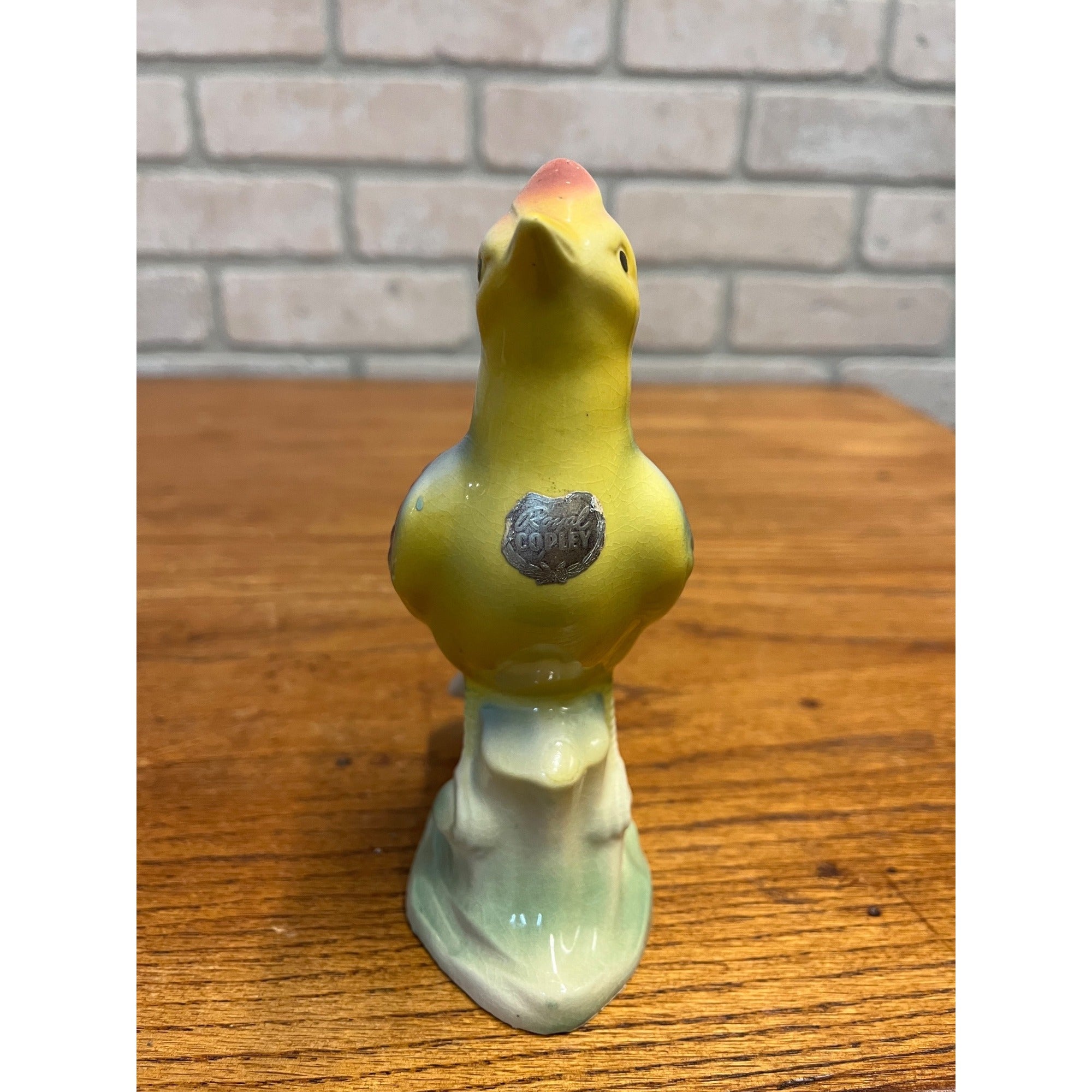 Vintage MCM Royal Copley Blue Skylark On Tree Stump Figurine