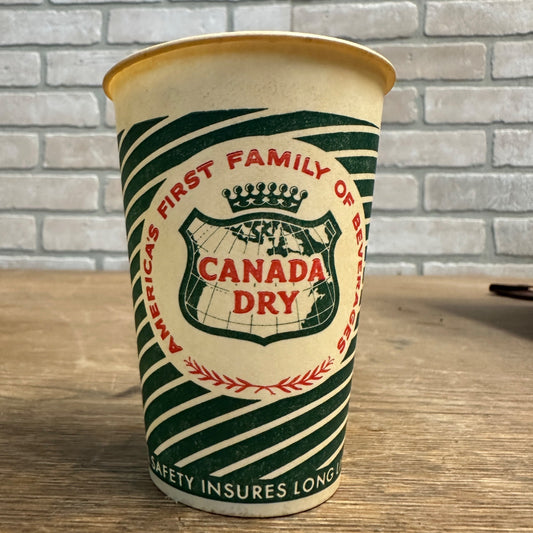 Vintage Canda Dry Soda Paper Wax Cup 7oz Promotional Ginger Ale