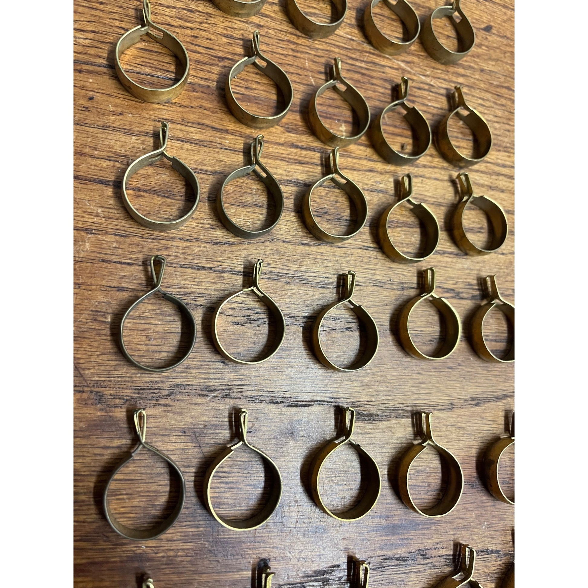 Lot 38 Antique Vtg Brass Metal Circle Round Curtain Drapery Rings Hooks