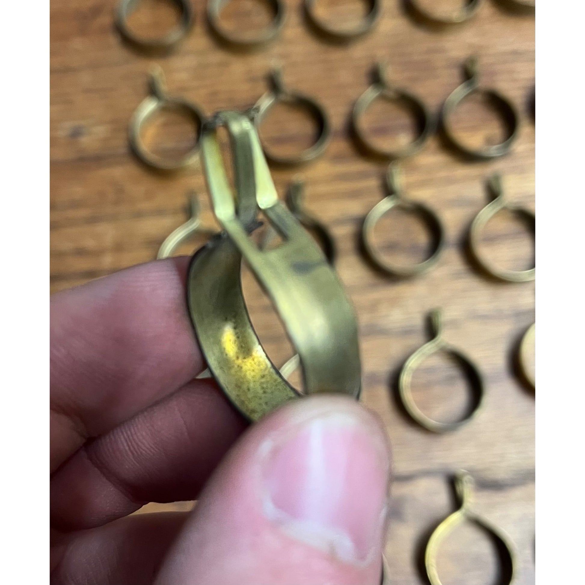 Lot 38 Antique Vtg Brass Metal Circle Round Curtain Drapery Rings Hooks