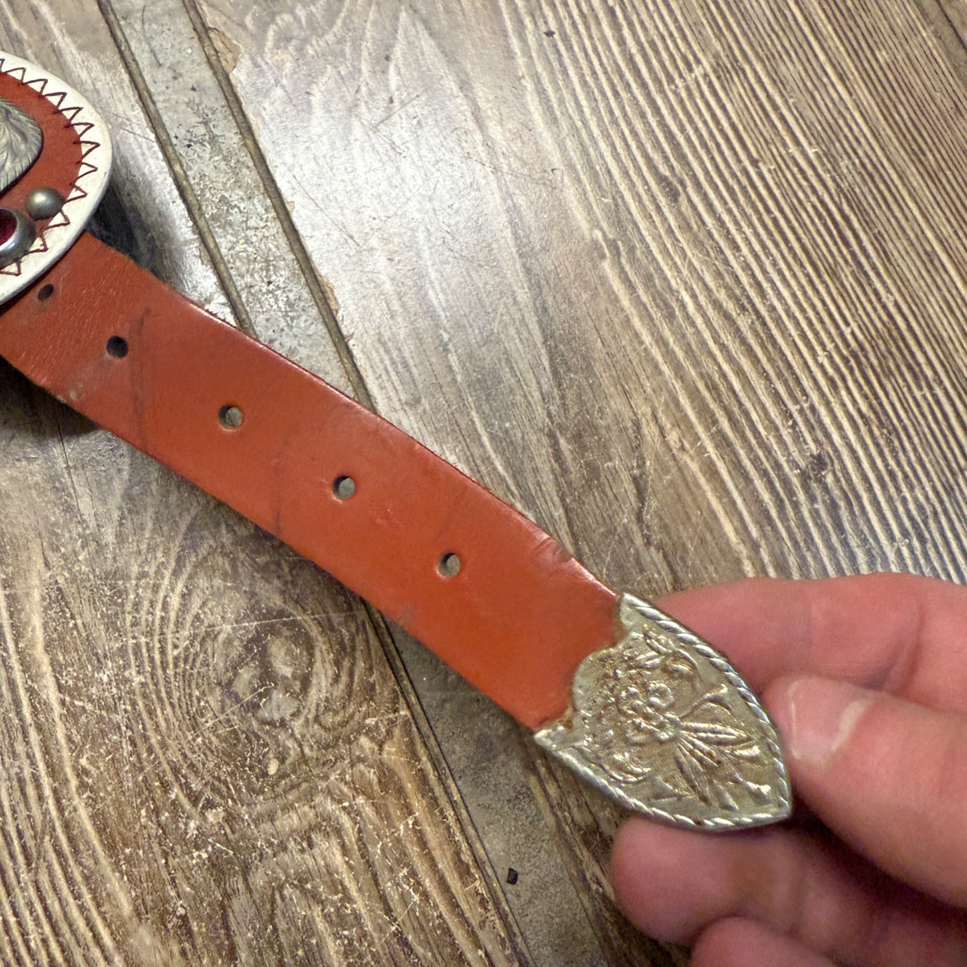 Vintage Child's Toy Western Cowboy Belt w/ Horse Emblems & Jewels Roy Rogers