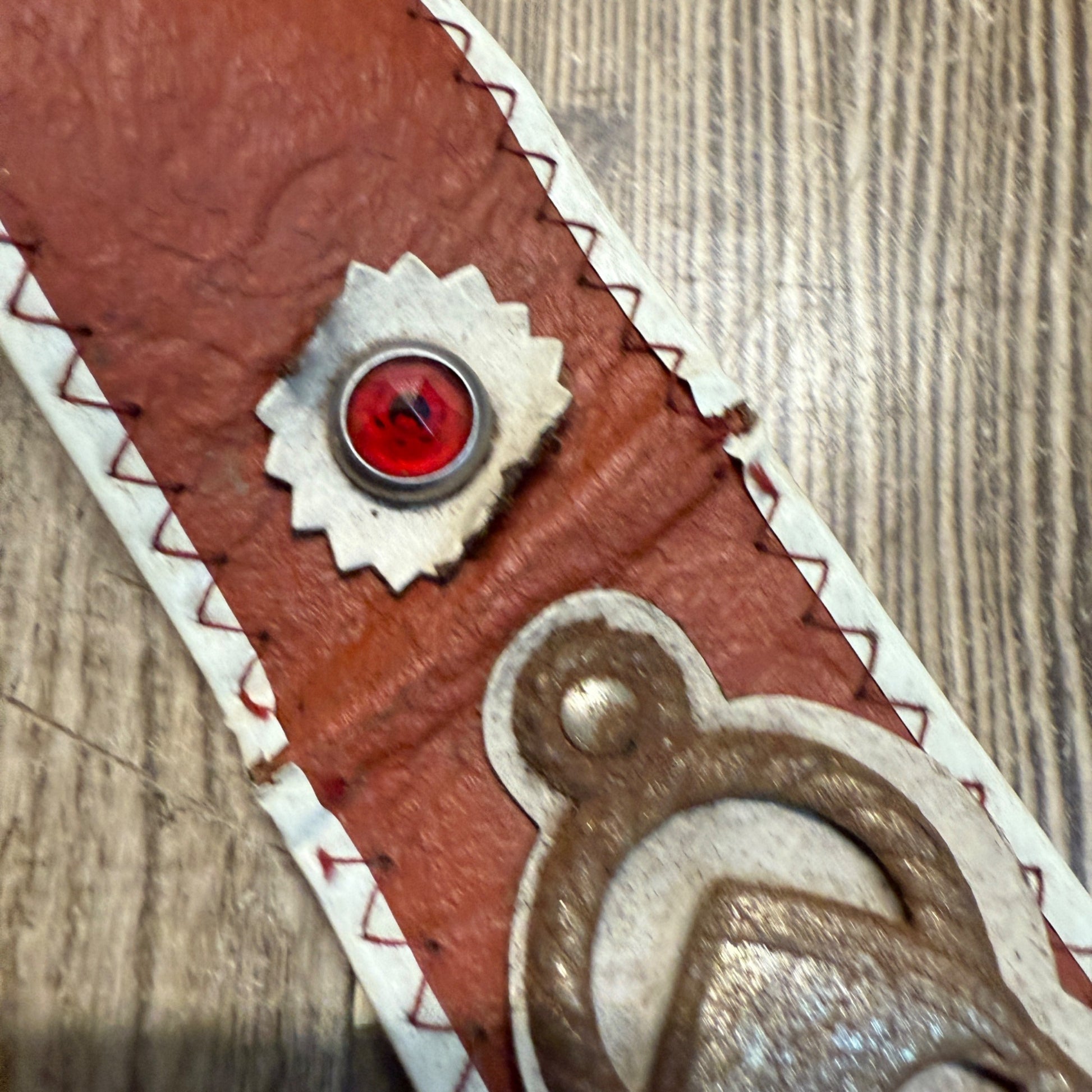 Vintage Child's Toy Western Cowboy Belt w/ Horse Emblems & Jewels Roy Rogers