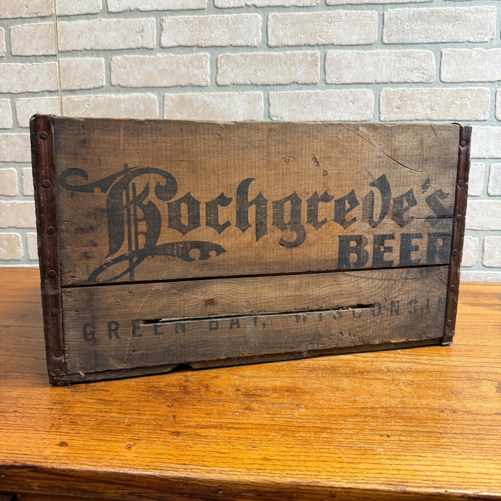 Vintage Wooden Beer Crate Hochgreve’s Brewing Green Bay Wisconsin Wood Box