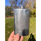 Orvis Sheffield England 8oz Etched Pewter Flask Fly Fishing Theme