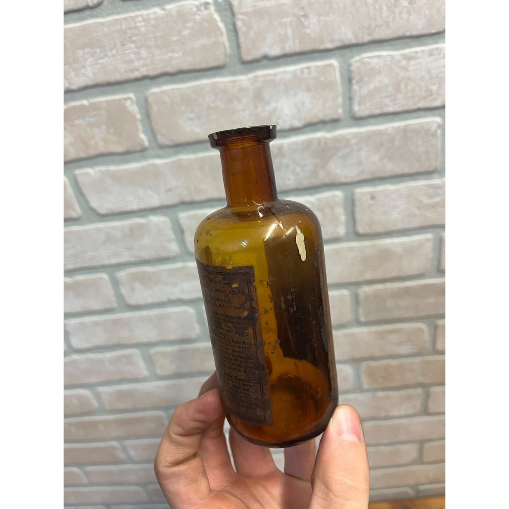 Vintage Apothecary Amber Peroxide of Hydrogen Bottle Peroxide Specialty Co.