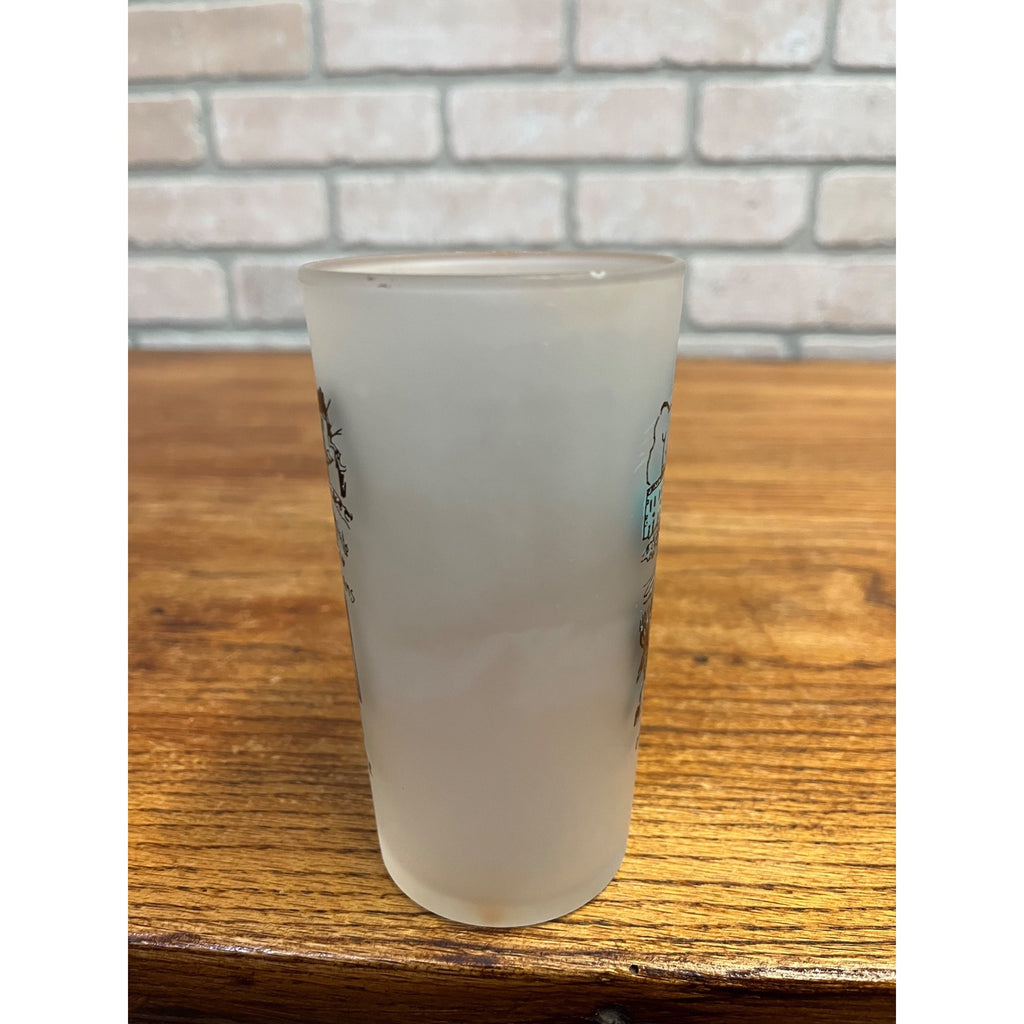 Vintage Frosted State Drinking Glass Tennessee Ruby Falls Lookout Mountain Caves Hazel Atlas