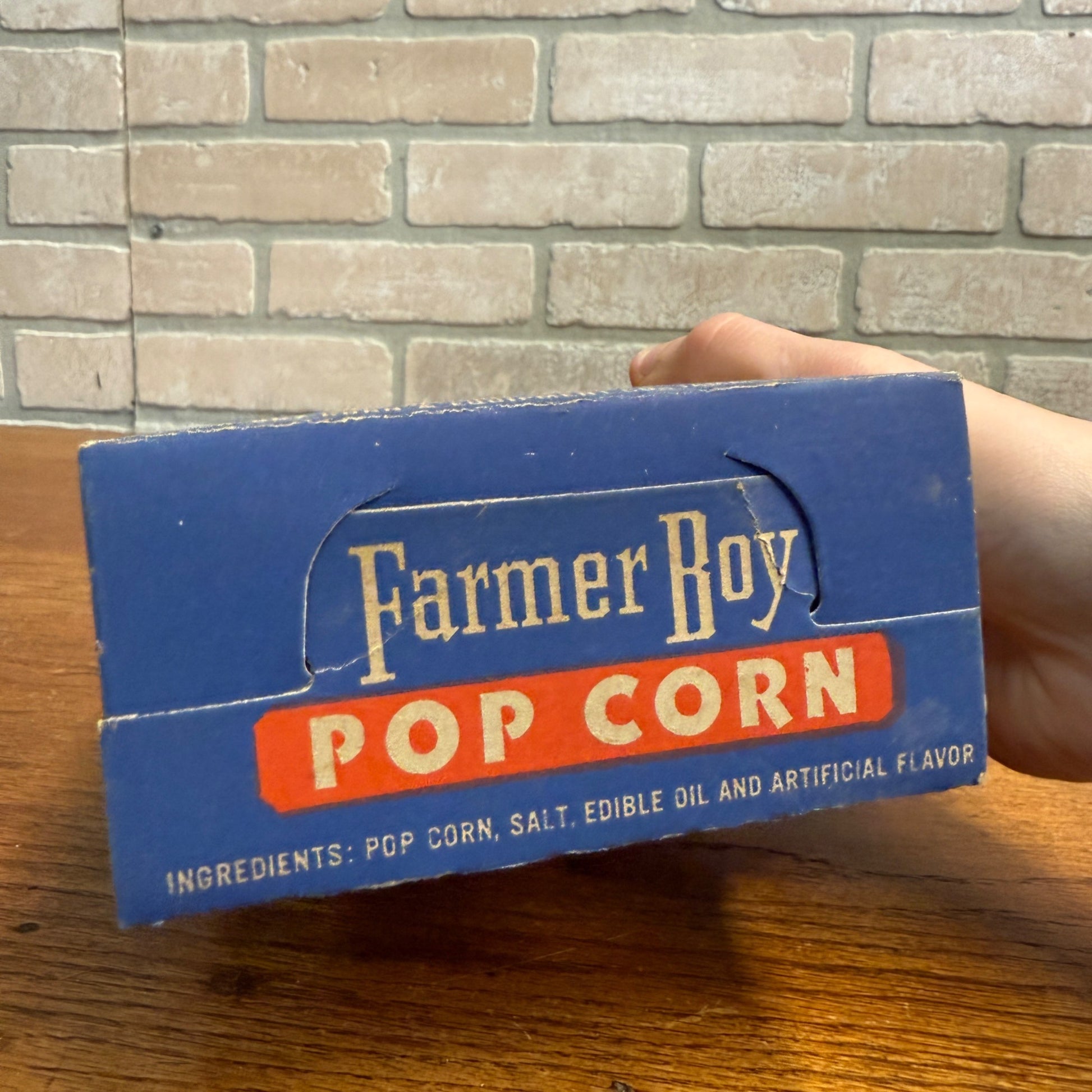 Vintage Farmer Boy Popcorn Cardboard Box Empty Pop Corn Jamaica Long Island NY