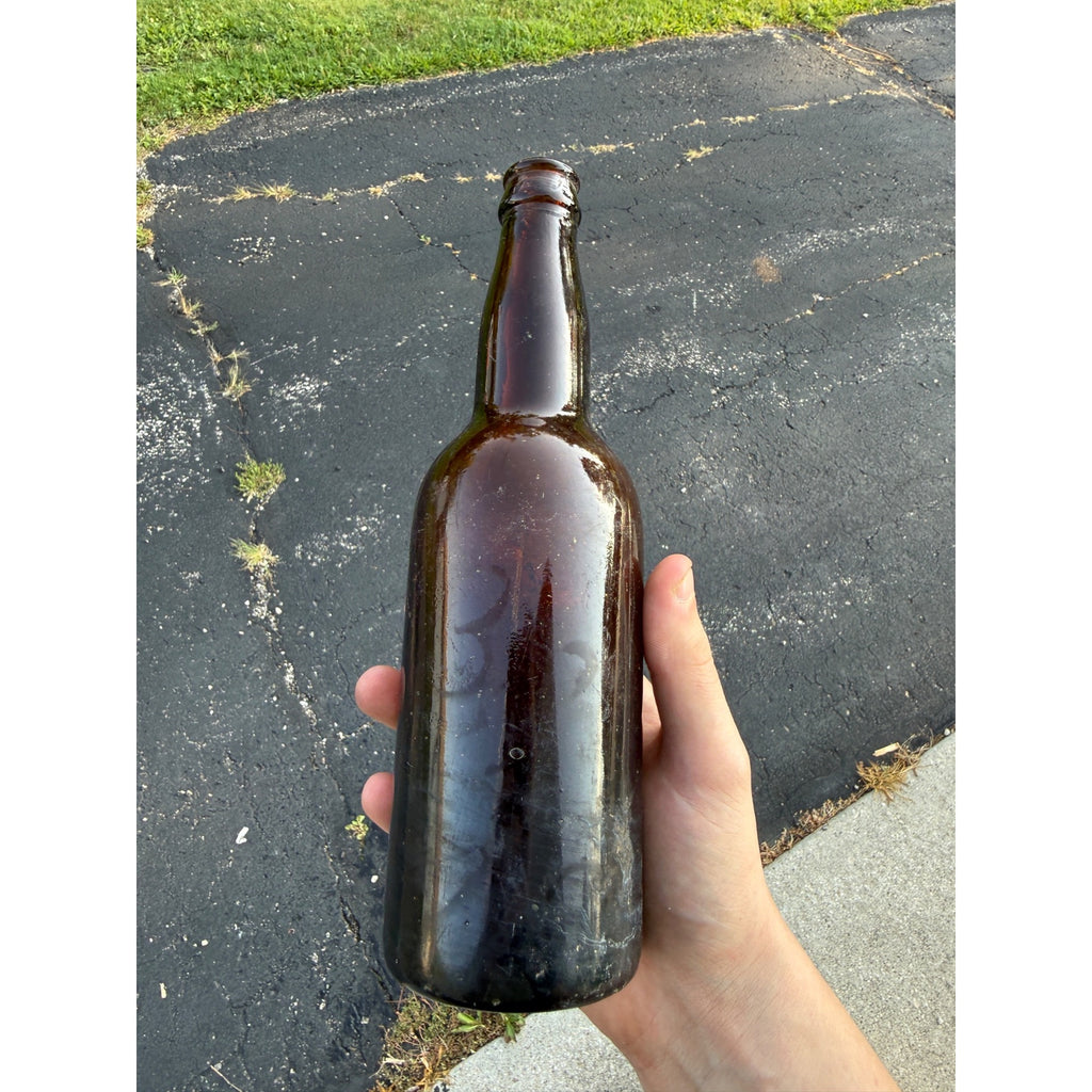 Antique Pre-Pro Fox Lake Wisconsin Wis Brewery Beer Bottle Amber Embossed