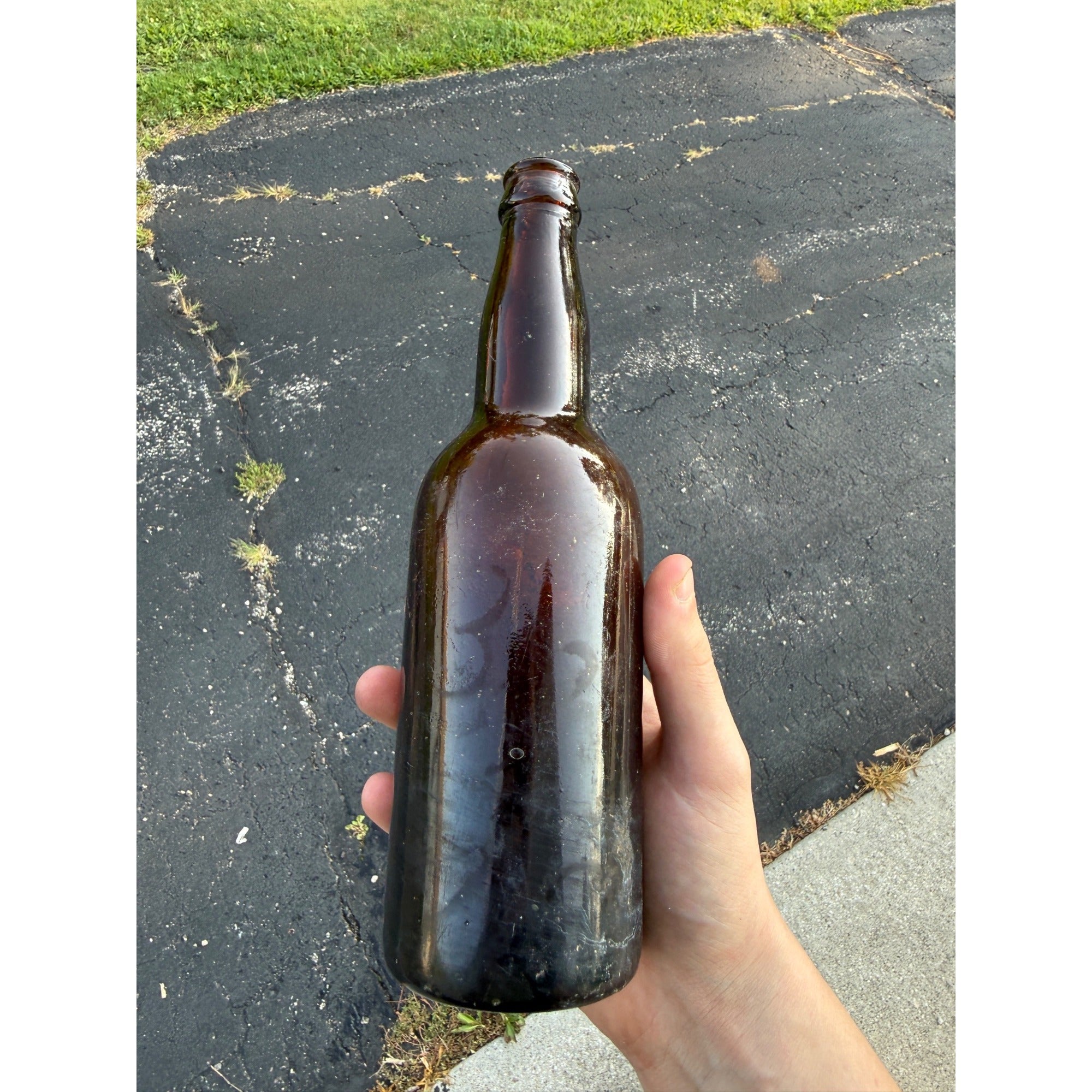 Antique Pre-Pro Fox Lake Wisconsin Wis Brewery Beer Bottle Amber Embossed
