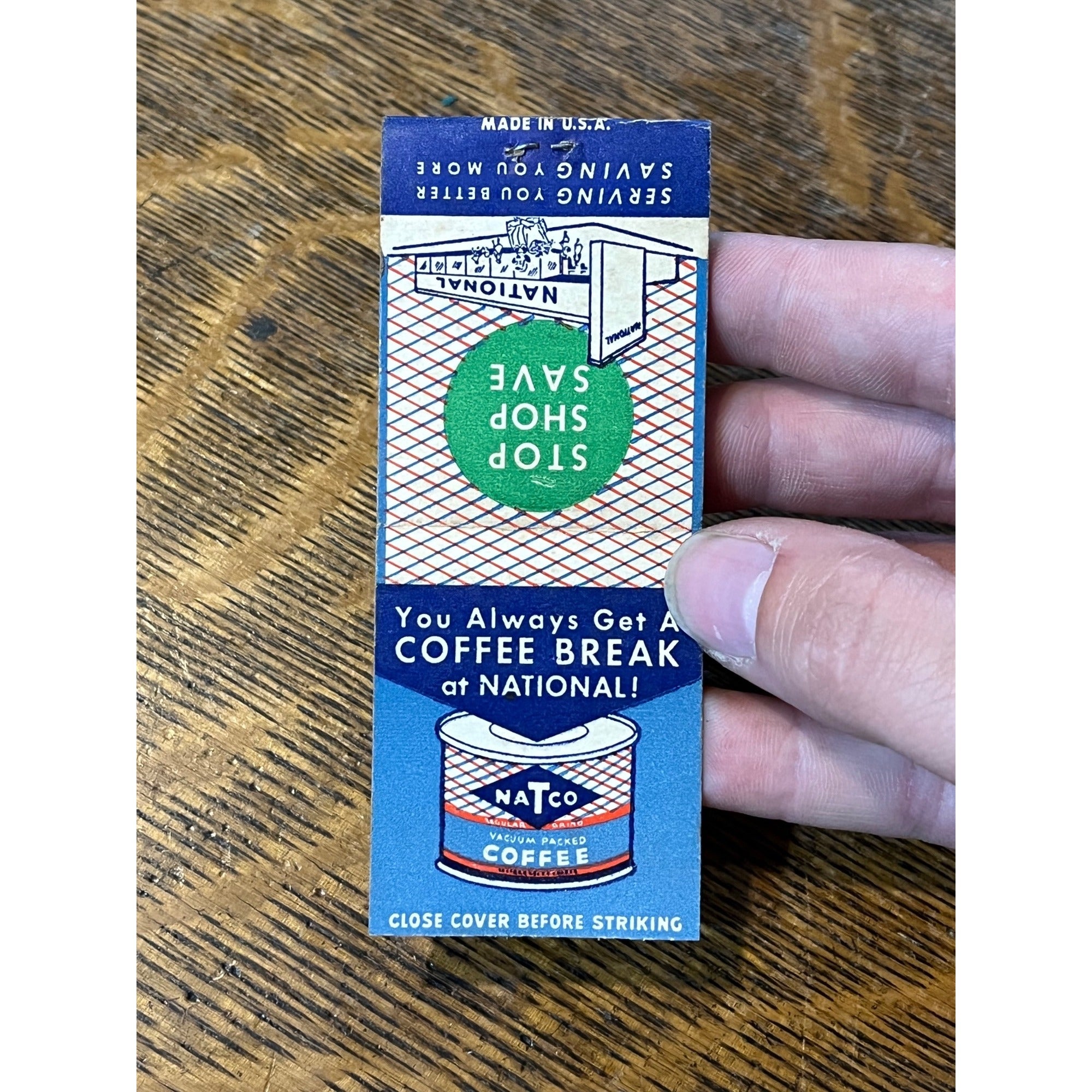 Vintage National Food Stores Coffee Natco Matchbook Matches Advertising Unstruck