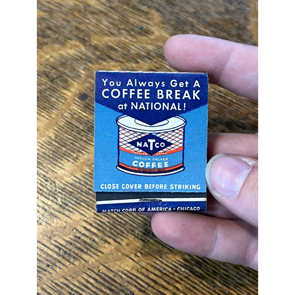 Vintage National Food Stores Coffee Natco Matchbook Matches Advertising Unstruck
