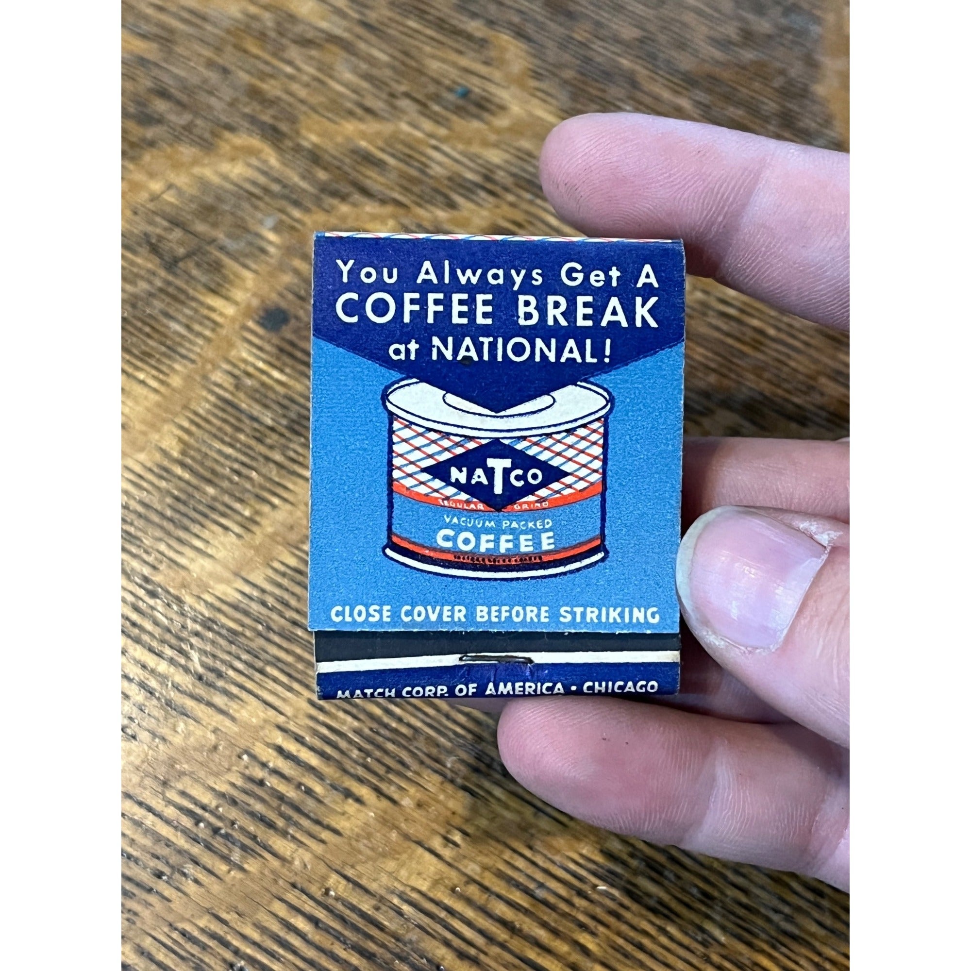 Vintage National Food Stores Coffee Natco Matchbook Matches Advertising Unstruck