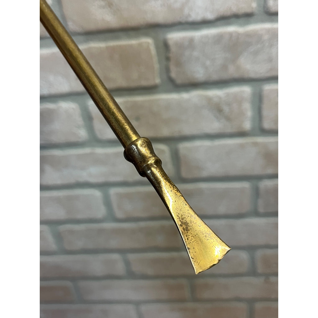 Vintage Mid-Century 1950s Brass Fox Figural Head Fireplace Tool Poker - As-Is