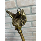Vintage Mid-Century 1950s Brass Fox Figural Head Fireplace Tool Poker - As-Is