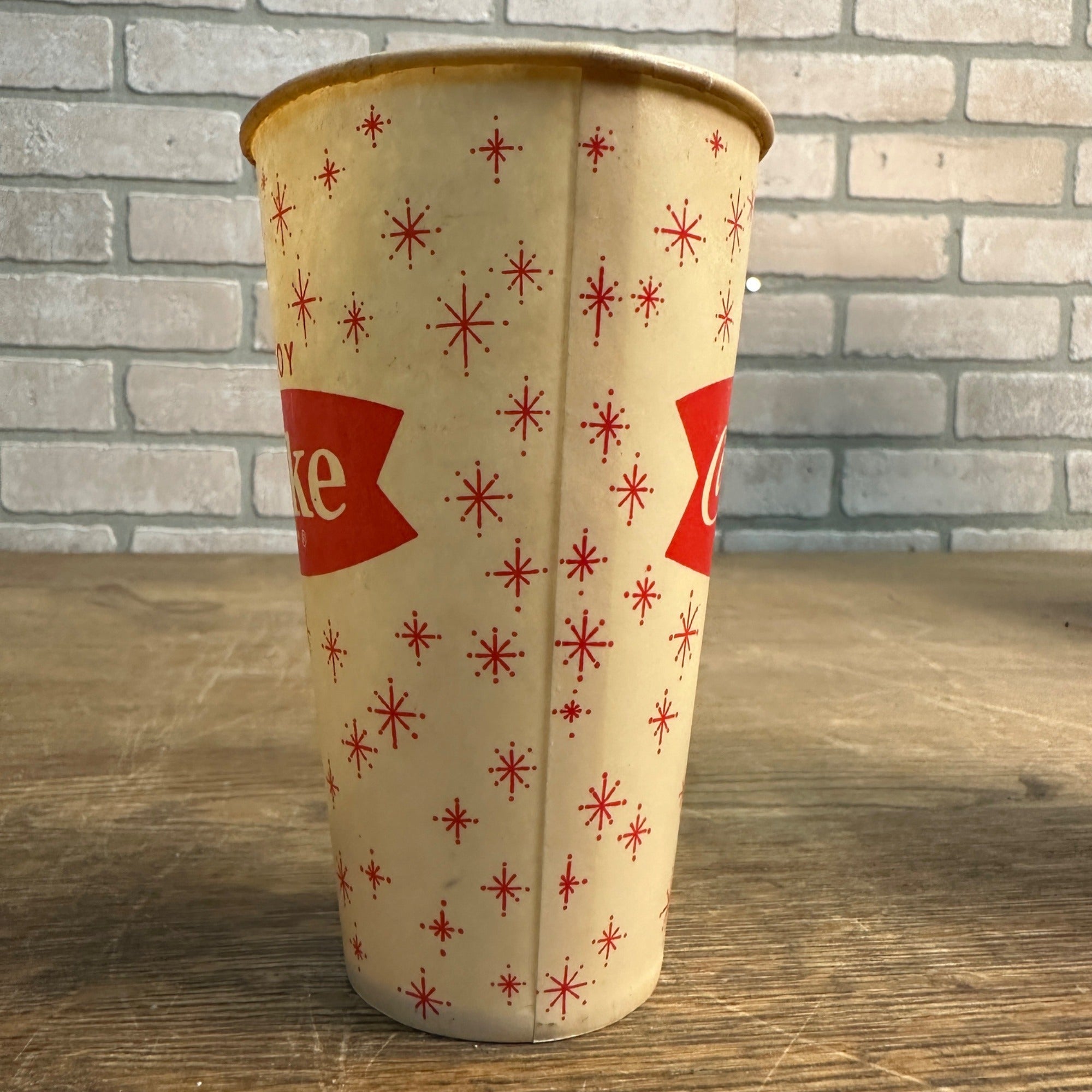 14oz Enjoy Coca Cola Star Things Go Better Coke Fishtail Paper Wax Cup Soda