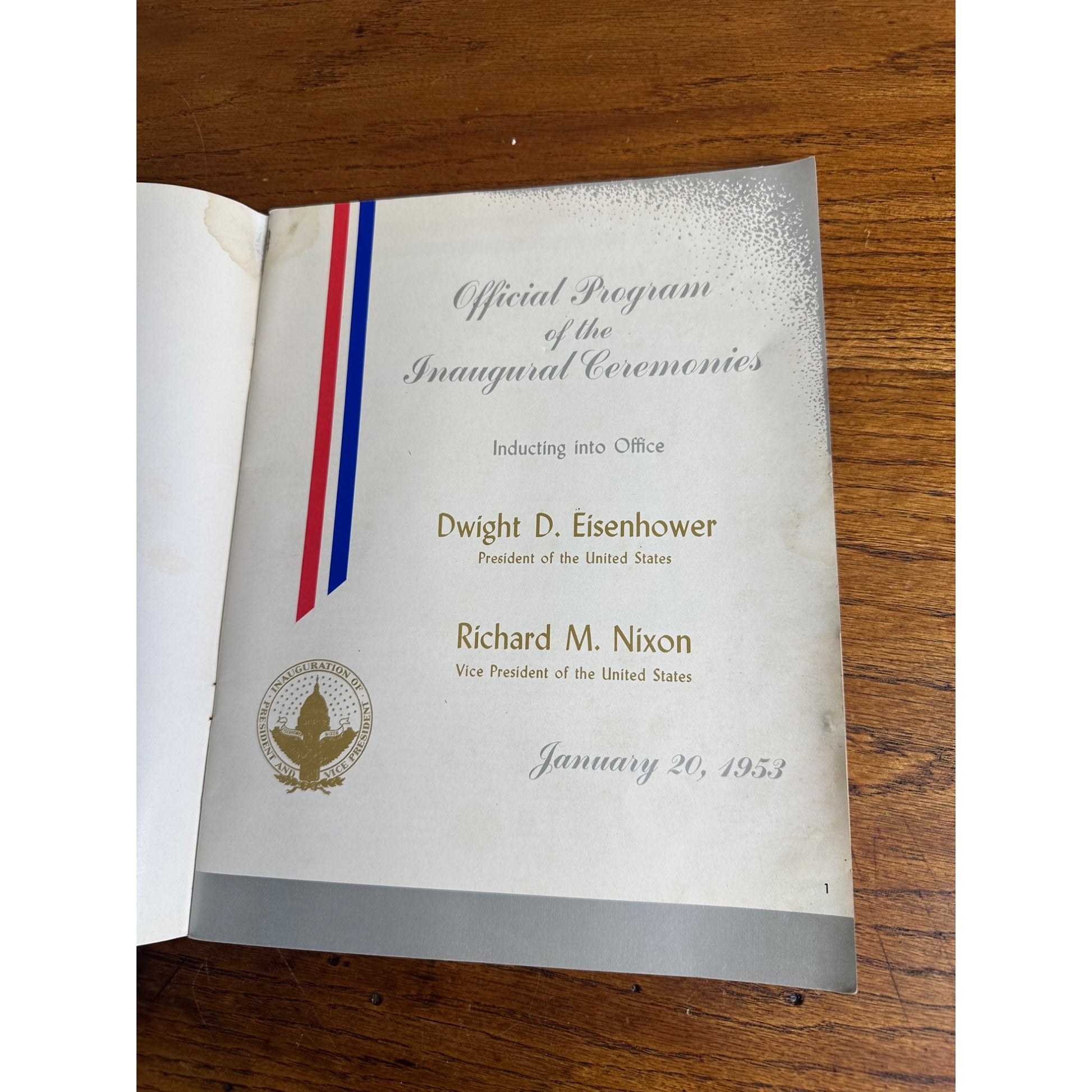 Dwight Eisenhower Vintage 1953 Presidential Inauguration Program Nixon VP