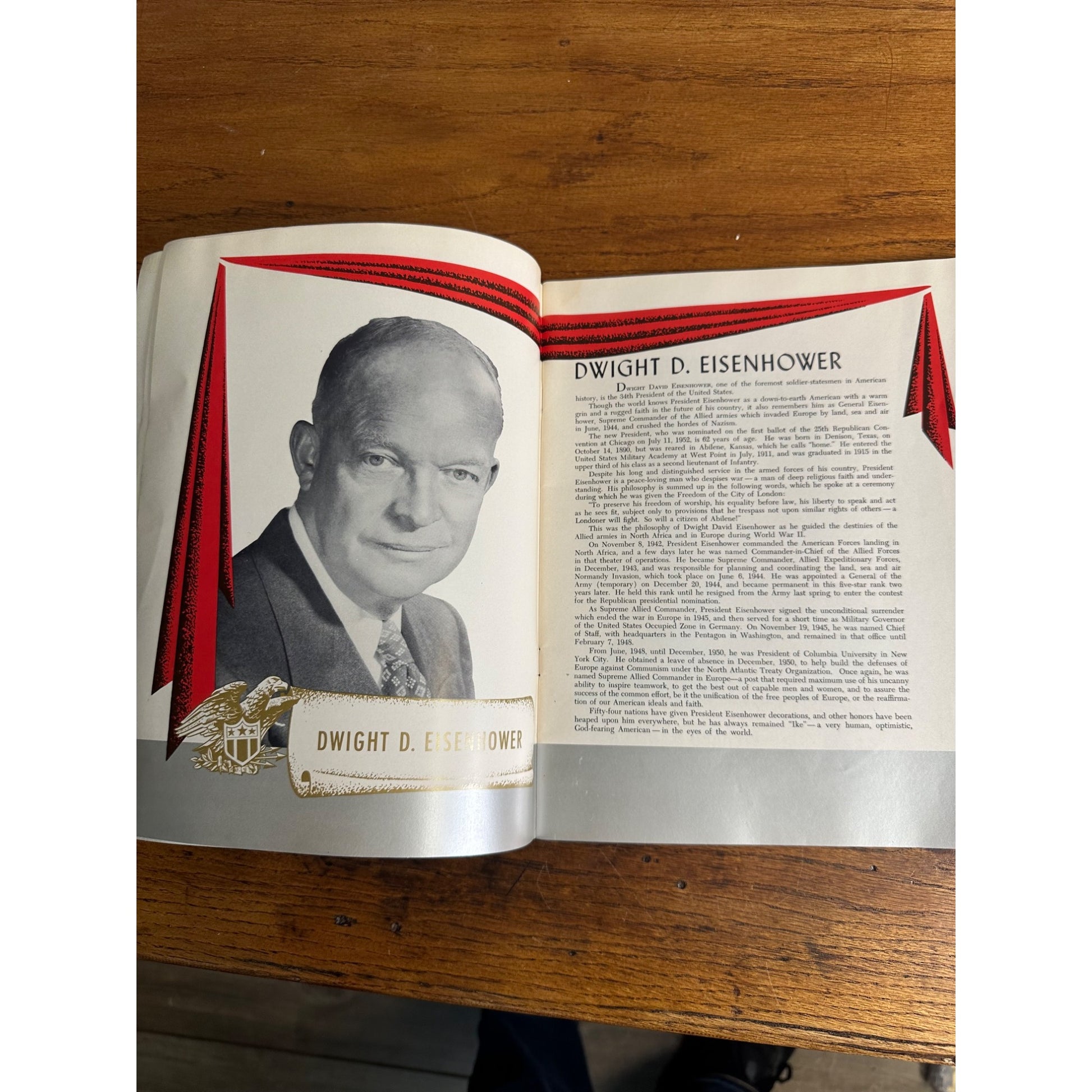 Dwight Eisenhower Vintage 1953 Presidential Inauguration Program Nixon VP