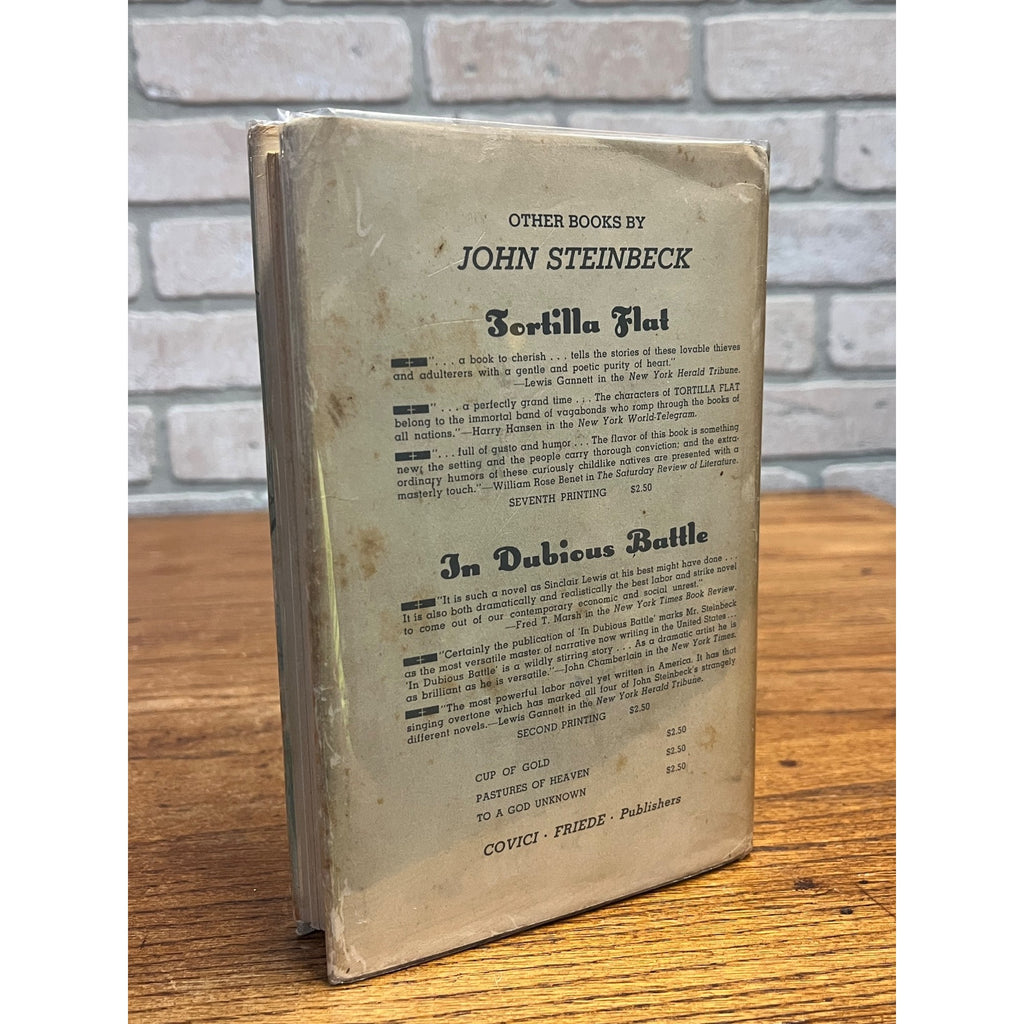 Of Mice and Men John Steinbeck (1937) 1st Edition, 2nd Printing Hardcover VG HC