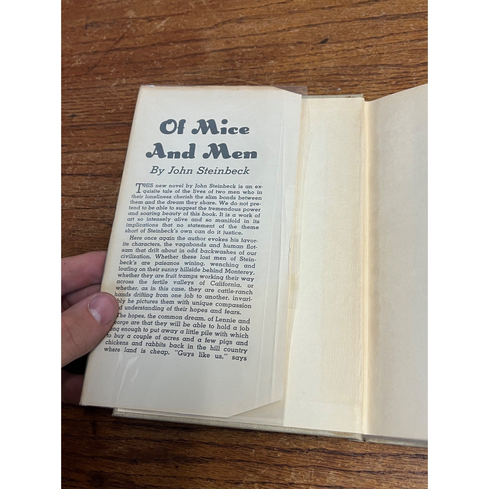Of Mice and Men John Steinbeck (1937) 1st Edition, 2nd Printing Hardcover VG HC