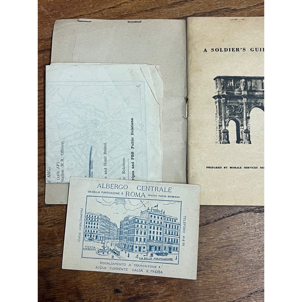 World War II US Army Soldier’s Guide to Rome Authentic Italy Fold out Map WW2
