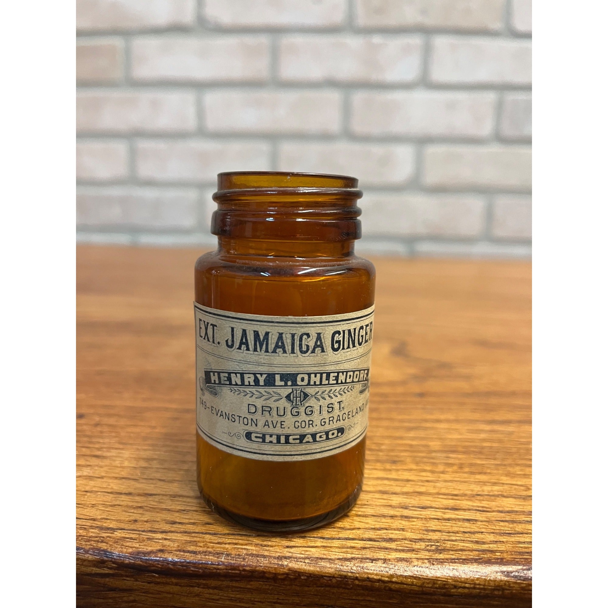 Vintage Jamaica Ginger Henry Ohlendorf Druggist Chicago Glass Medicine Bottle