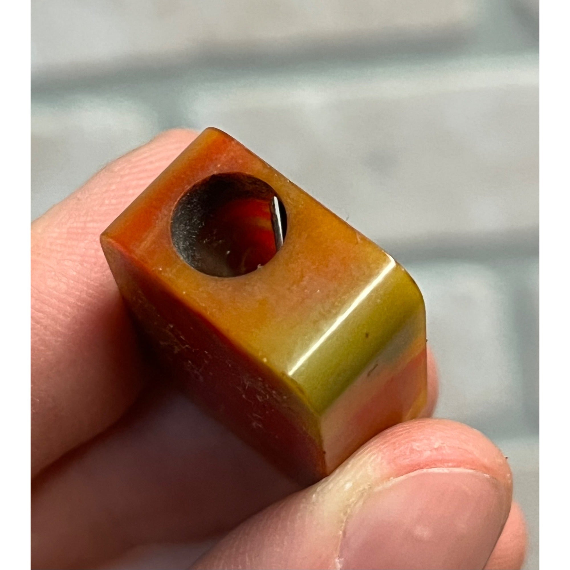 Vintage Swirled Bakelite Butterscotch Yellow & Red Pencil Sharpener