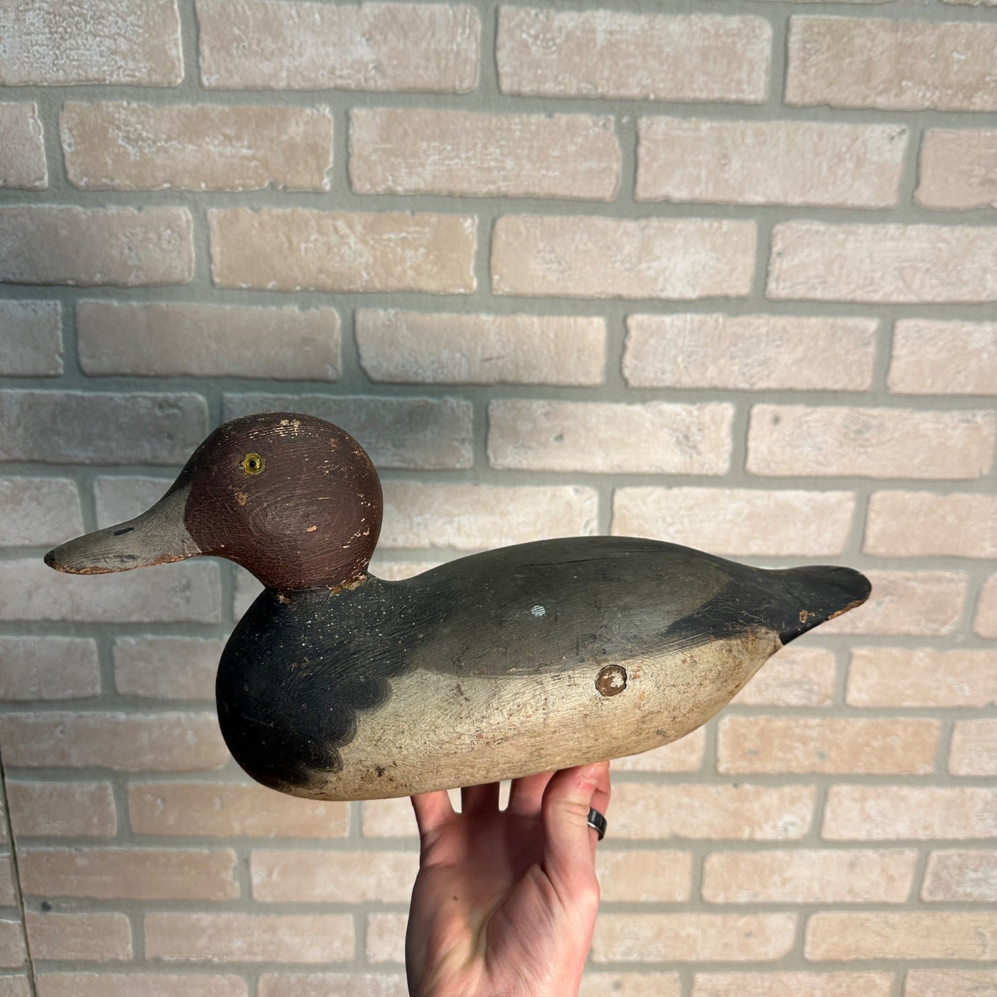 Beautiful Mason Original Paint Redhead Duck Decoy Third Grade