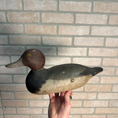 Beautiful Mason Original Paint Redhead Duck Decoy Third Grade