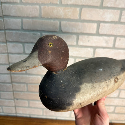 Beautiful Mason Original Paint Redhead Duck Decoy Third Grade