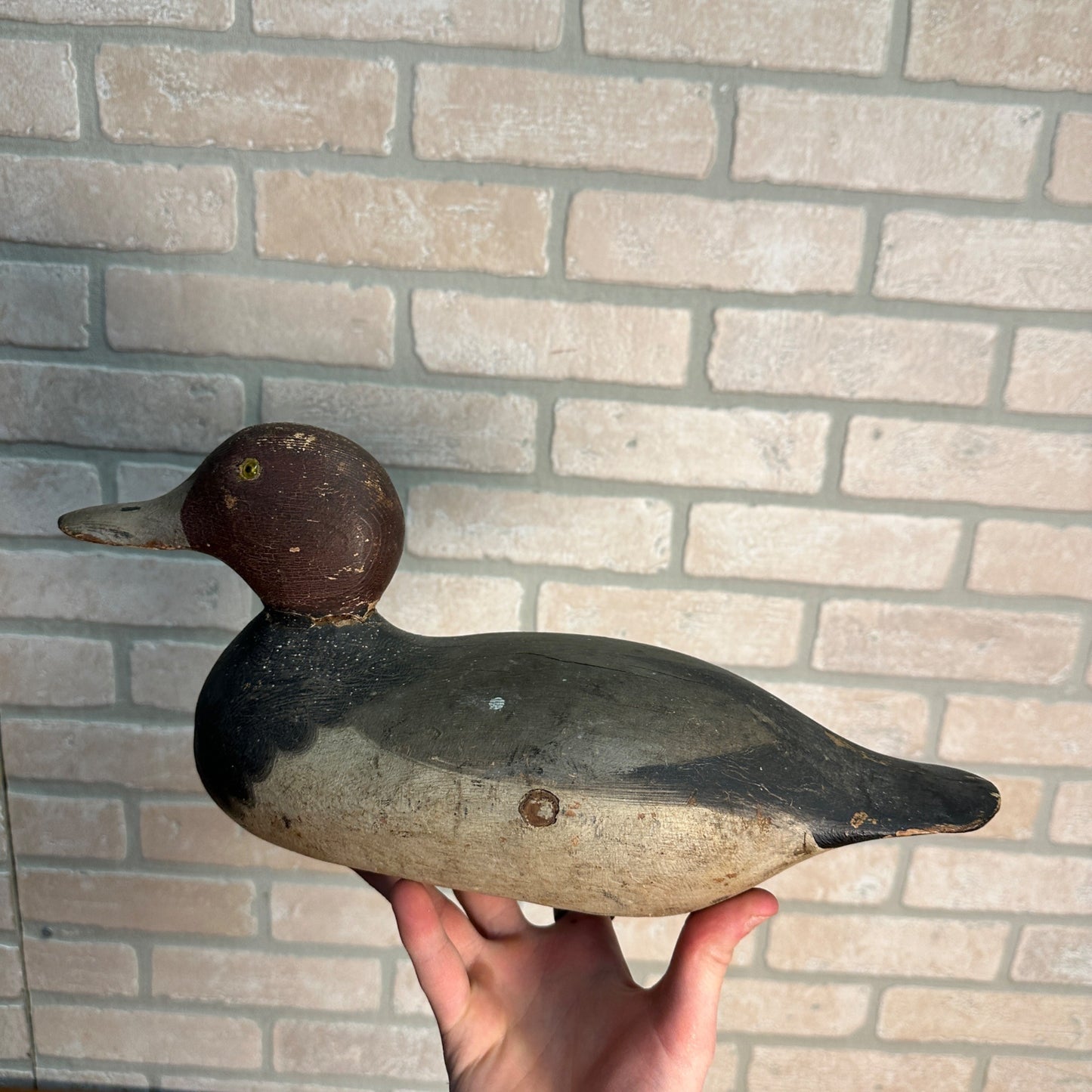 Beautiful Mason Original Paint Redhead Duck Decoy Third Grade