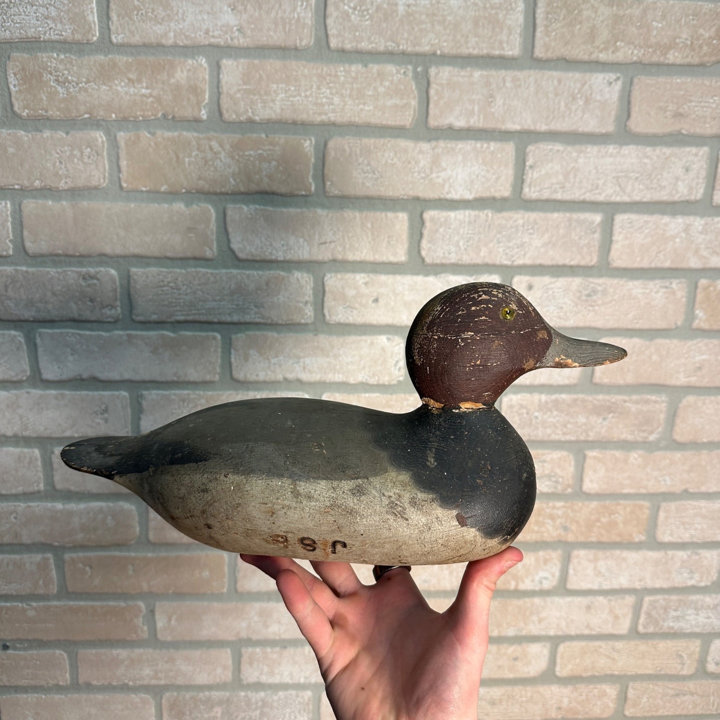 Beautiful Mason Original Paint Redhead Duck Decoy Third Grade