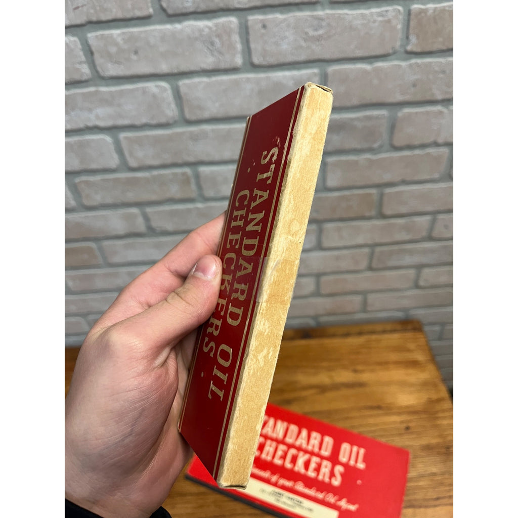 Vintage 1938 Standard Oil Kiel Wisconsin Advertising Checker Board & Checkers