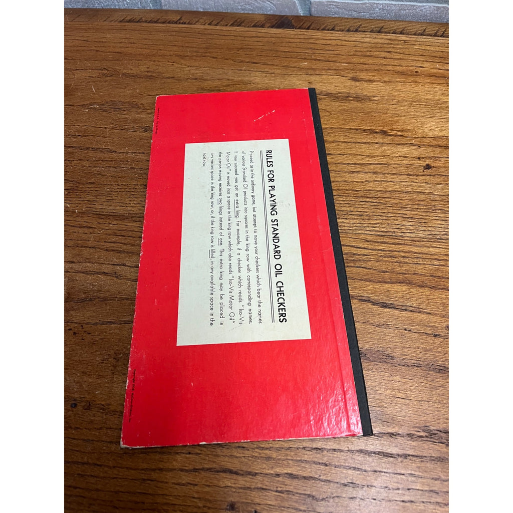 Vintage 1938 Standard Oil Kiel Wisconsin Advertising Checker Board & Checkers