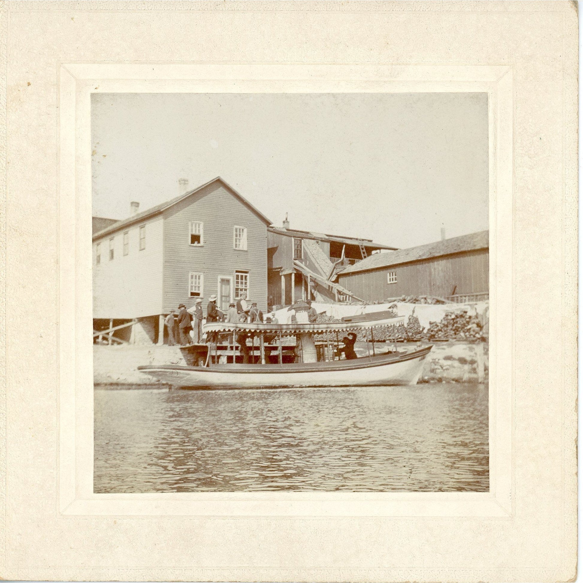 Antique Vintage Cabinet Photo Fond du Lac Wisconsin WI Photograph River Boat