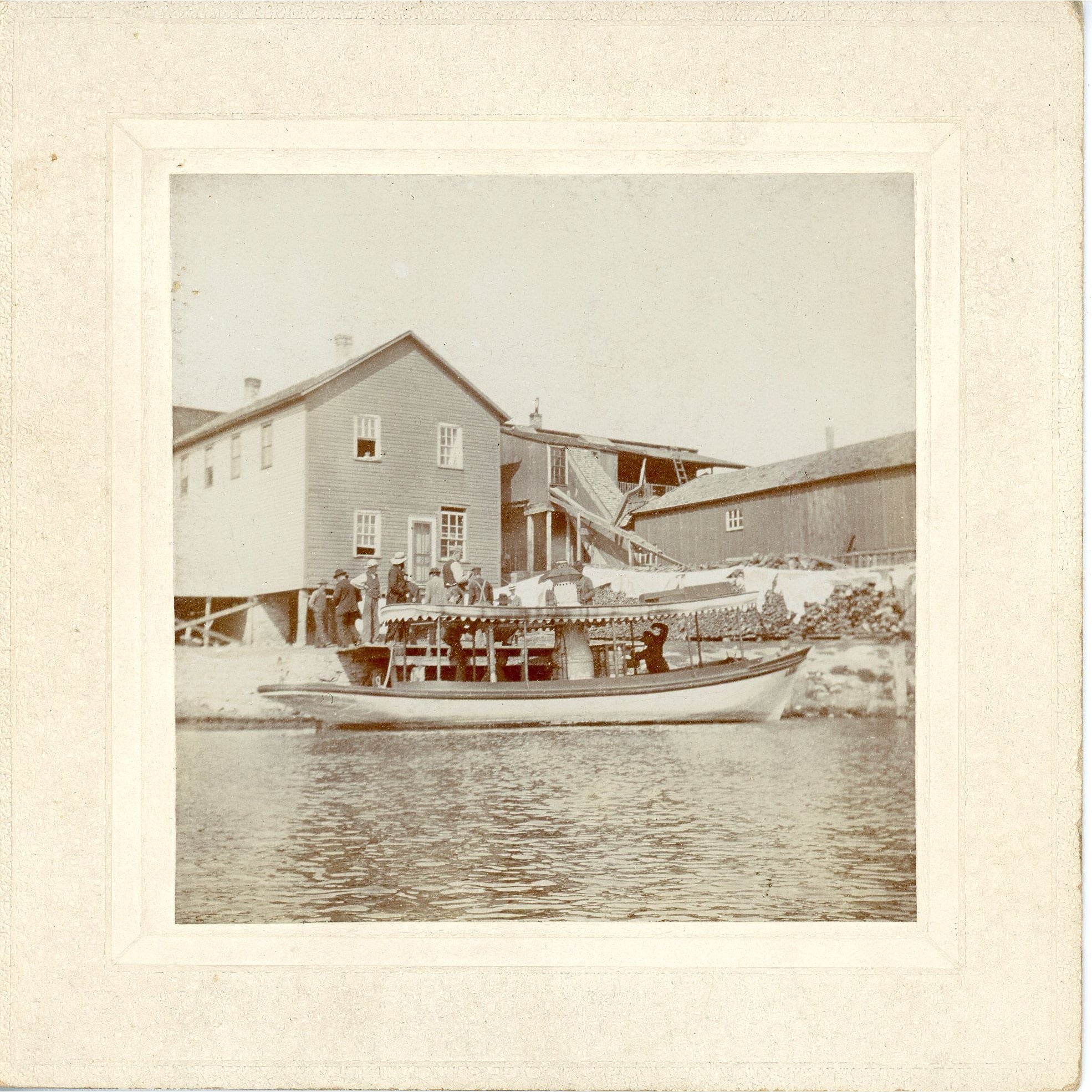Antique Vintage Cabinet Photo Fond du Lac Wisconsin WI Photograph River Boat