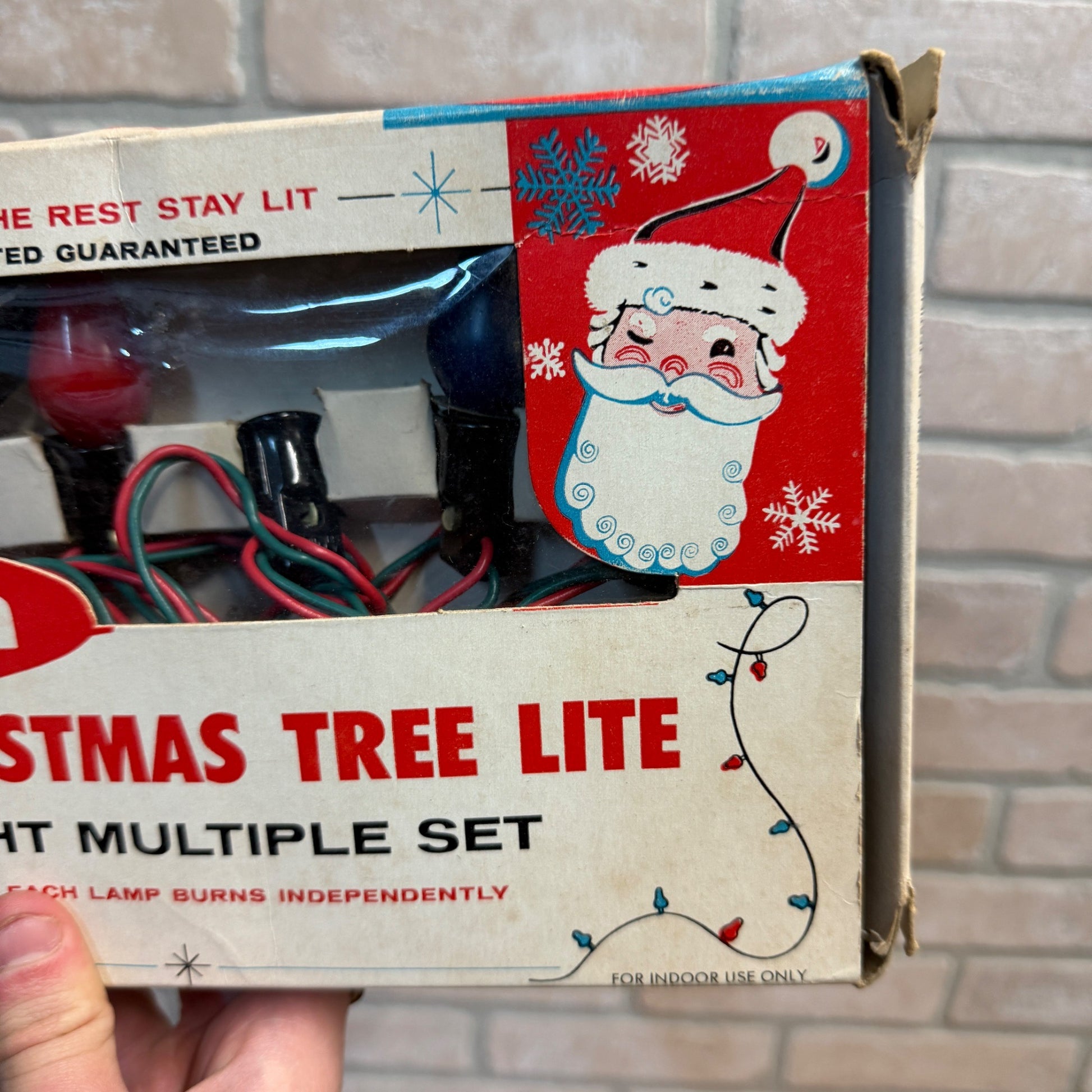 Vintage Christmas String Lights Xmas Box Decor Holiday Renown