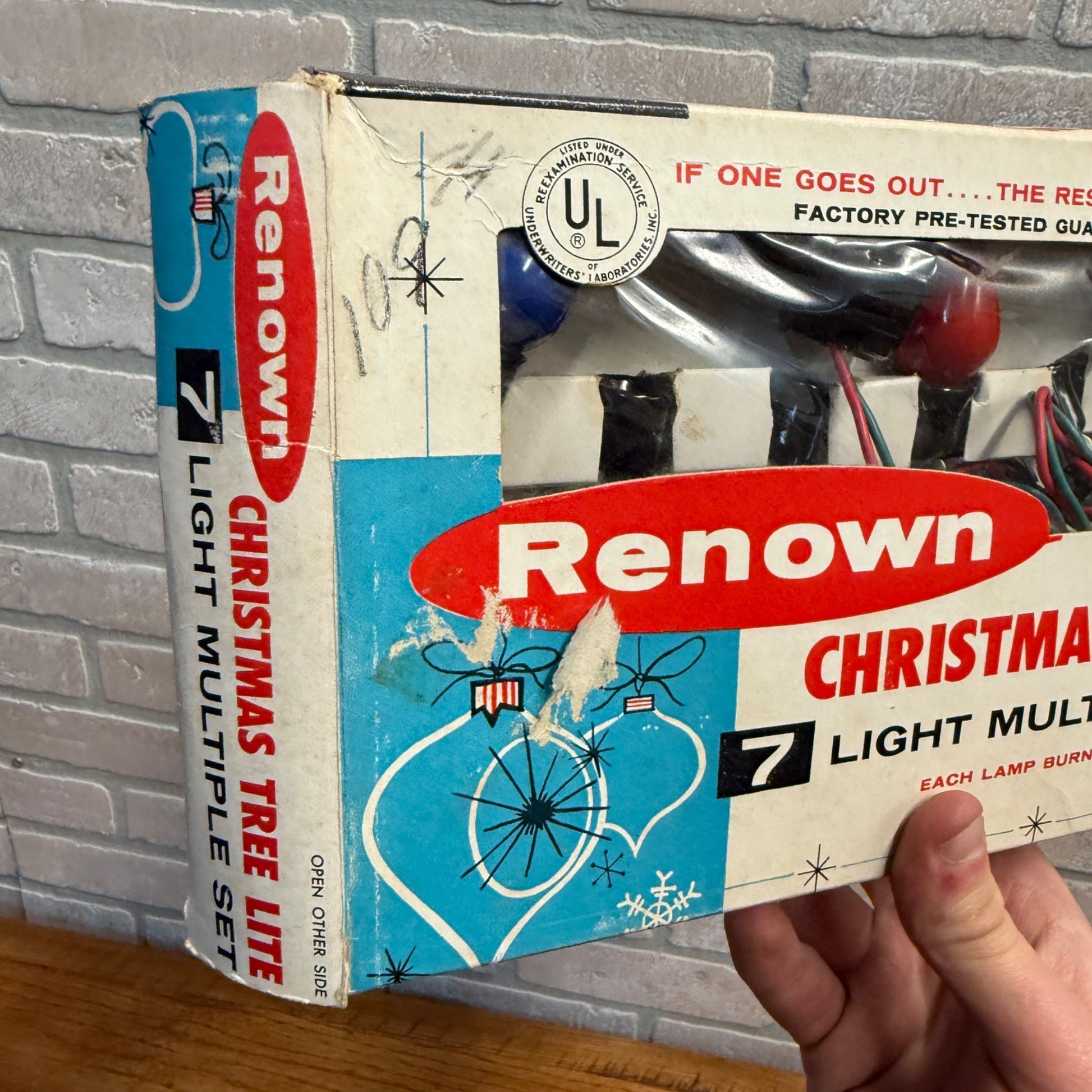 Vintage Christmas String Lights Xmas Box Decor Holiday Renown