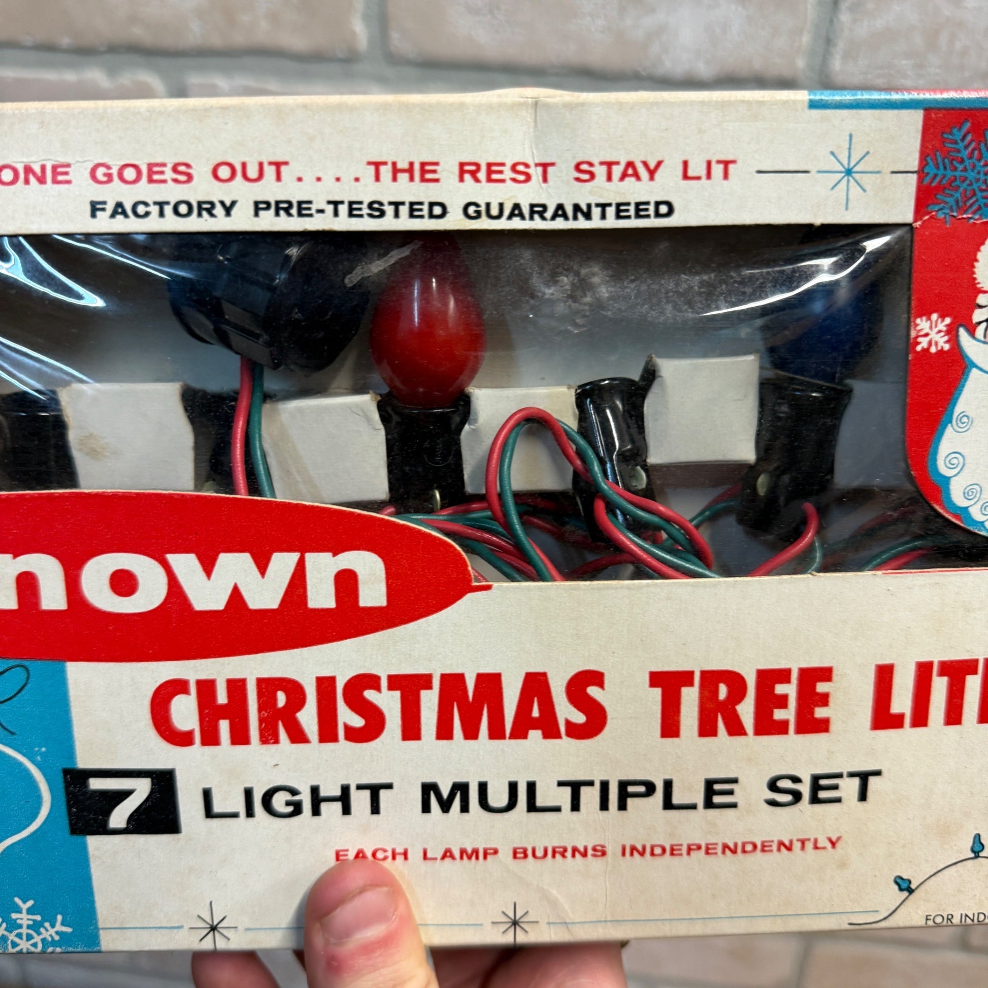 Vintage Christmas String Lights Xmas Box Decor Holiday Renown