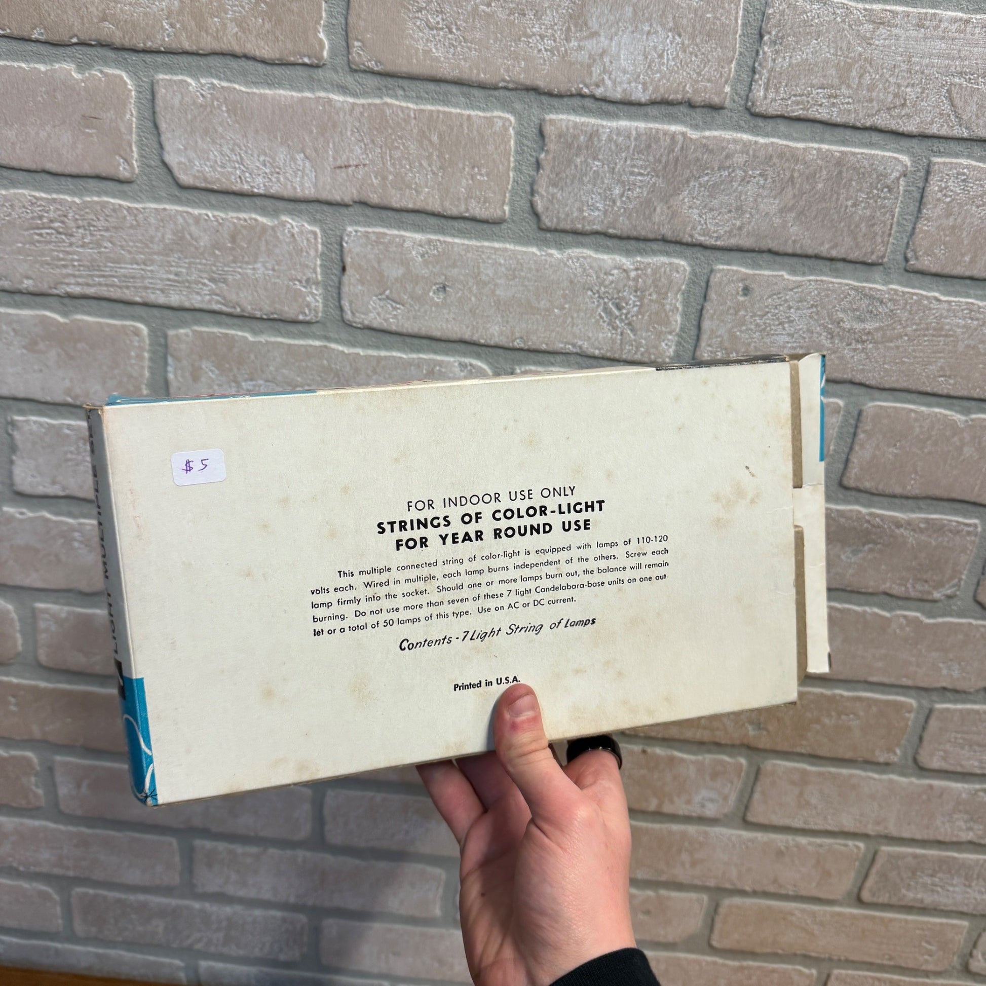 Vintage Christmas String Lights Xmas Box Decor Holiday Renown