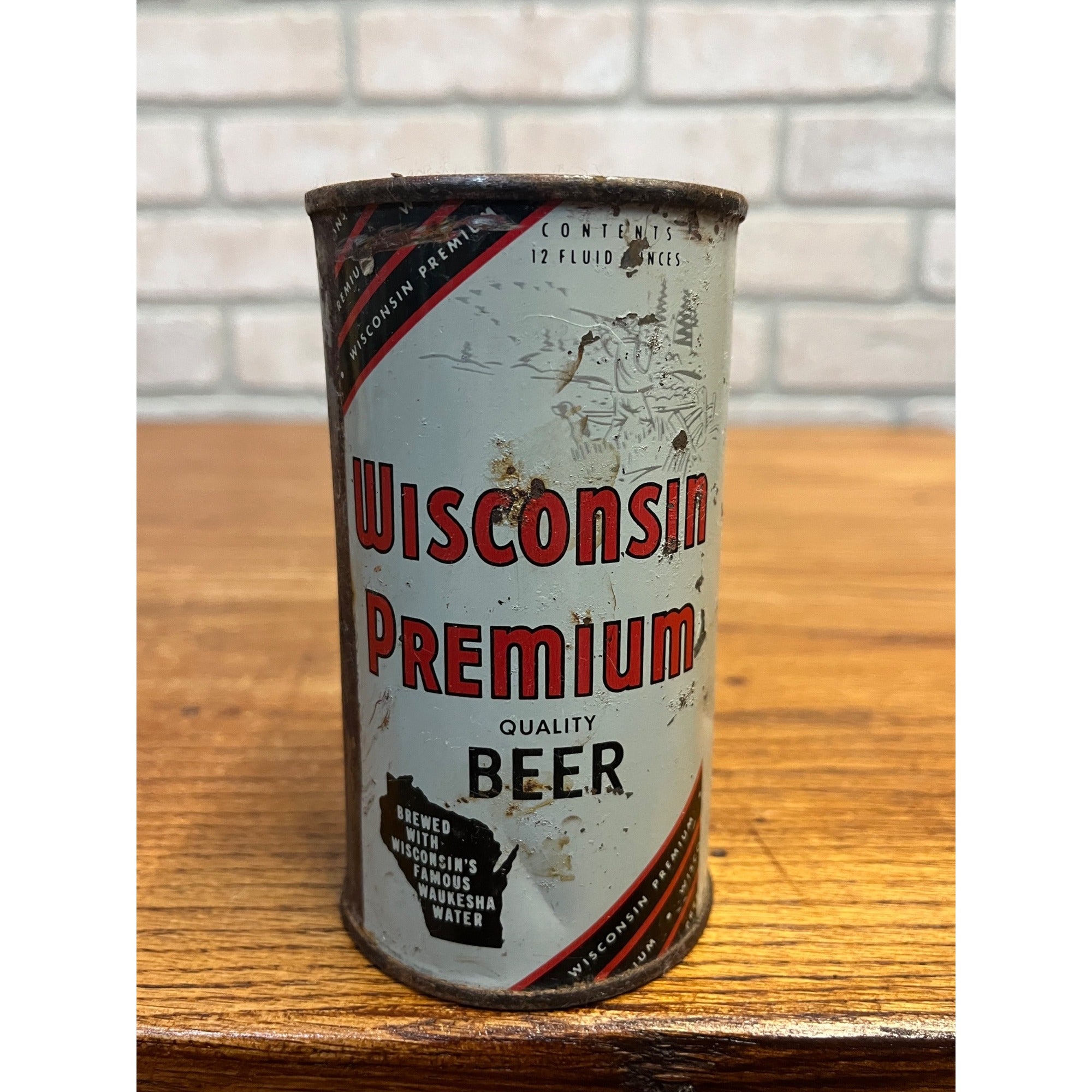 Vintage Wisconsin Premium Beer Flat Can Wisconsin Brewing Co. Waukesha Wis WI
