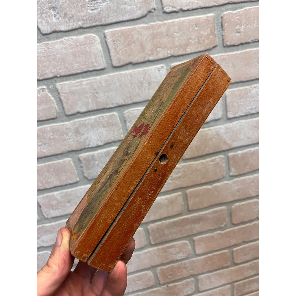 Antique Primitive Childrens Wooden Pencil Boxes Cases Little Red Riding Hood Lot