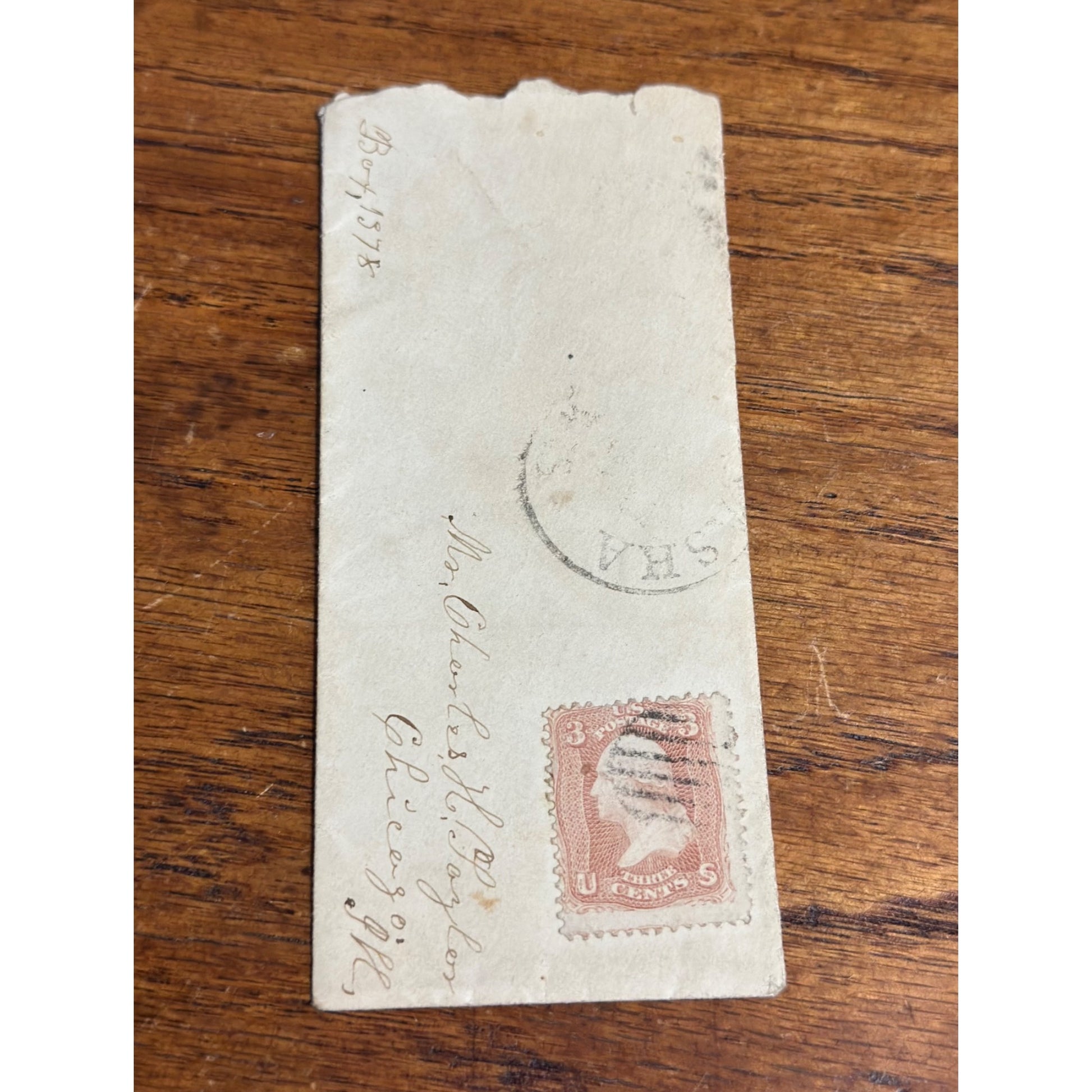 US Scott #65 Three Cent 3¢ Washington Rose Stamp on 1878 Mailed Envelope