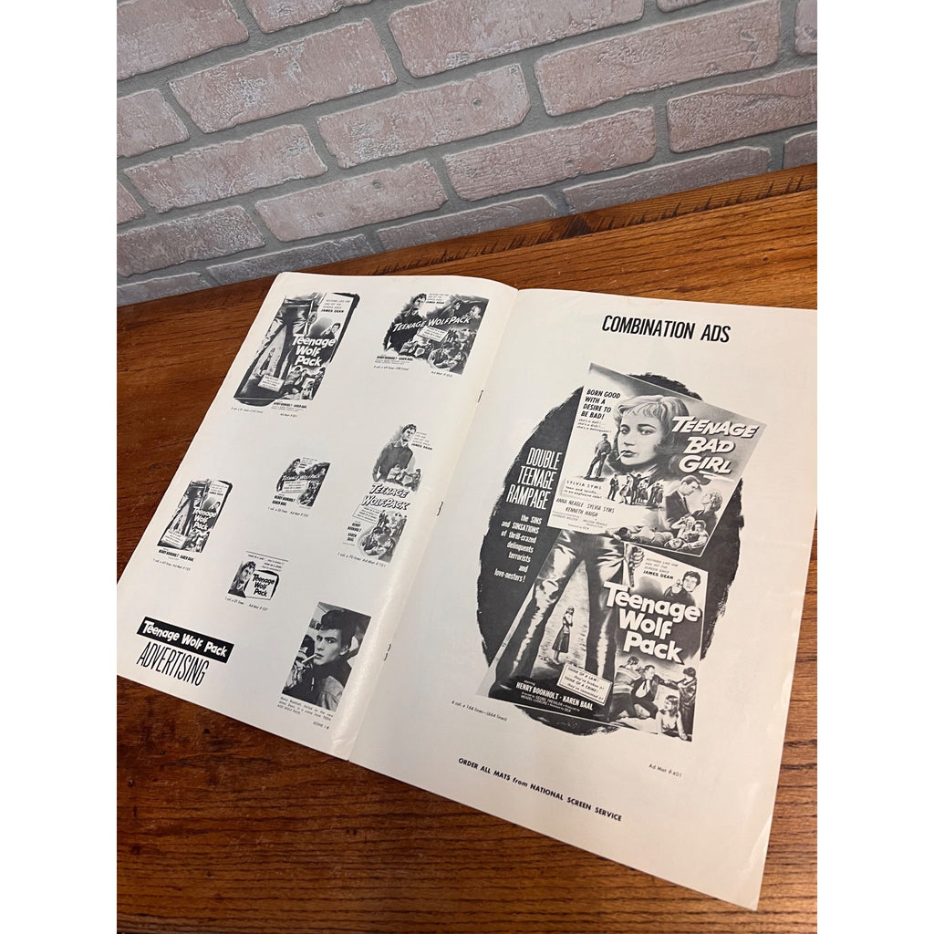 Teenage Bad Girl/teenage Wolf Pack Pressbook '57 Sins & Sinsations of Crazed Delinquents
