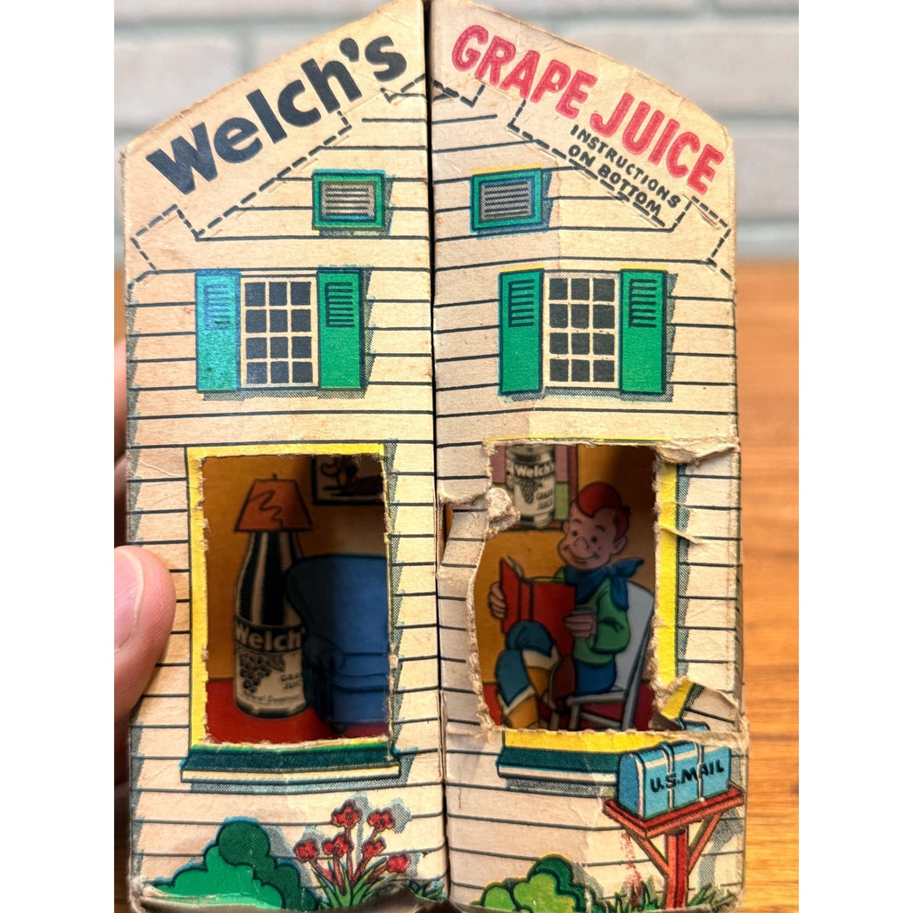 Vintage Howdy Doody 1953 Welch's Grape Juice 4 Bottles with Carrier Rare TV Show