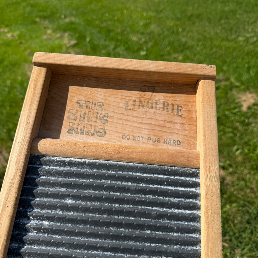 Vintage Zing King No. 703 Lingerie Washboard By National Washboard Co. Wood Laundry Tool