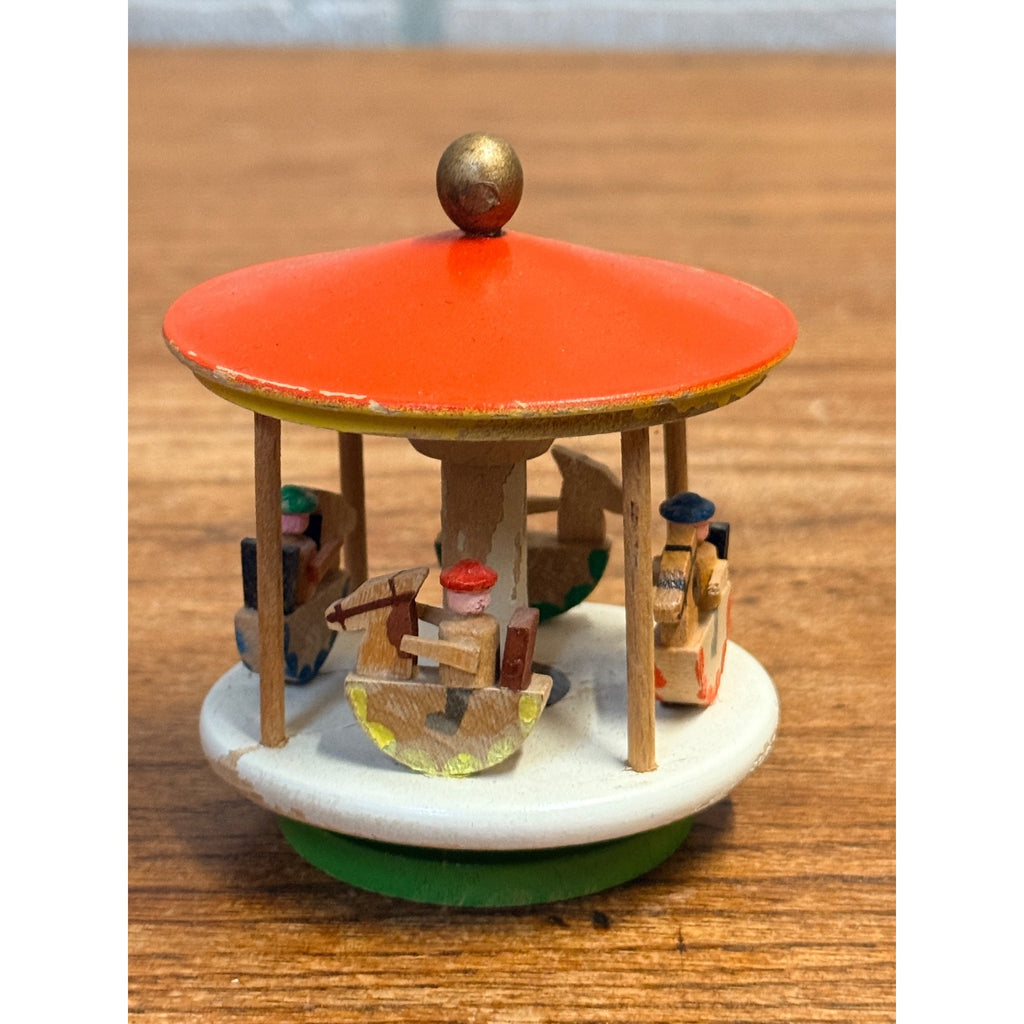 Vintage German Erzgebirge Merry Go Round Carousel & Wooden Novelties