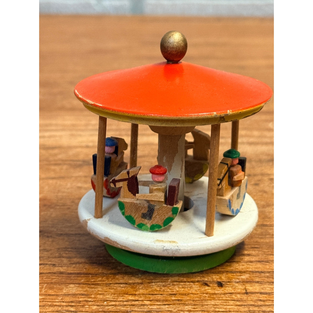 Vintage German Erzgebirge Merry Go Round Carousel & Wooden Novelties