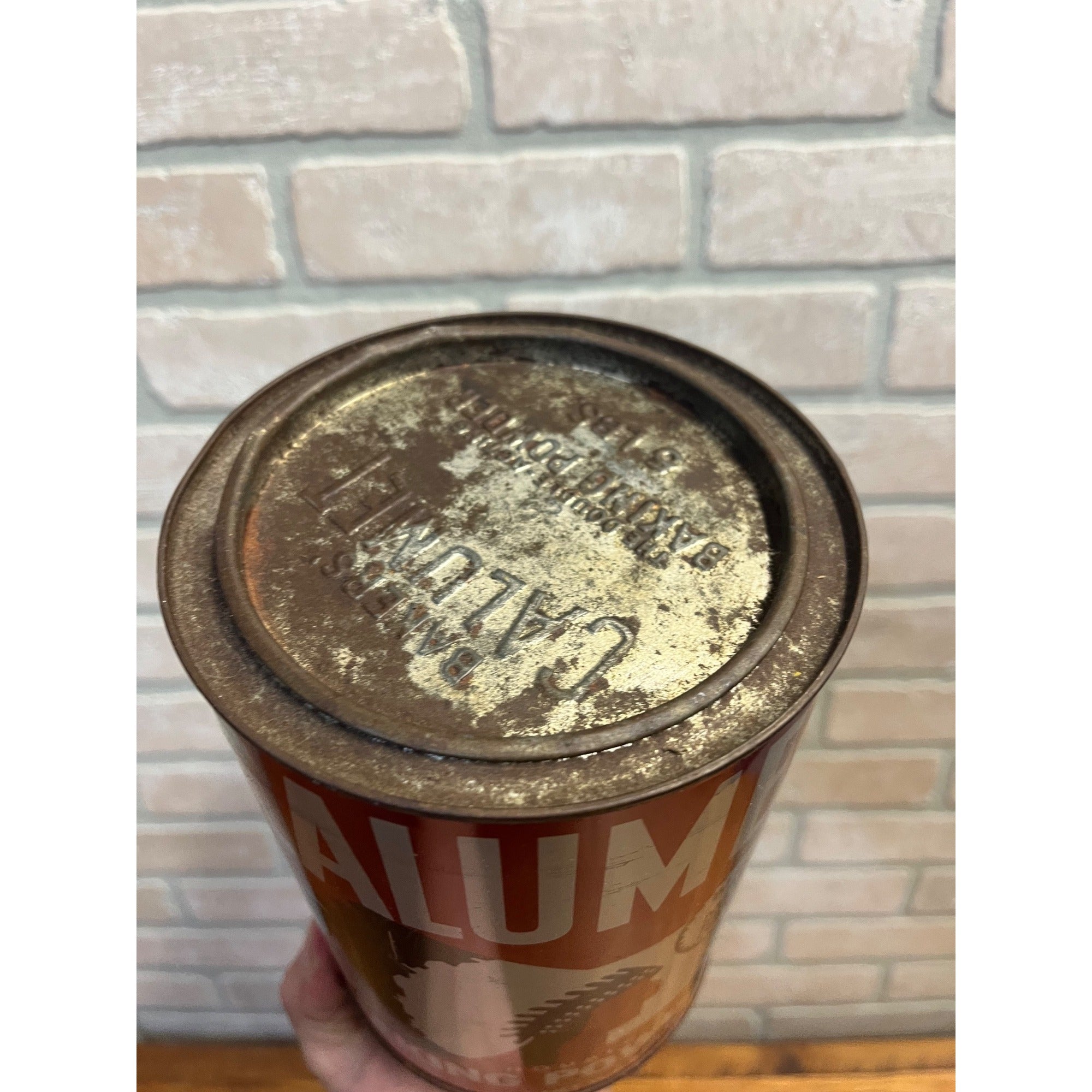 Vintage 1950s Calumet Baking Powder Tin Advertising Can Kitchen Decor 5lb Large