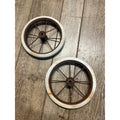 Antique Vintage Baby Buggy Carriage Hard White Rubber Wheels Tires 7.5" Dia
