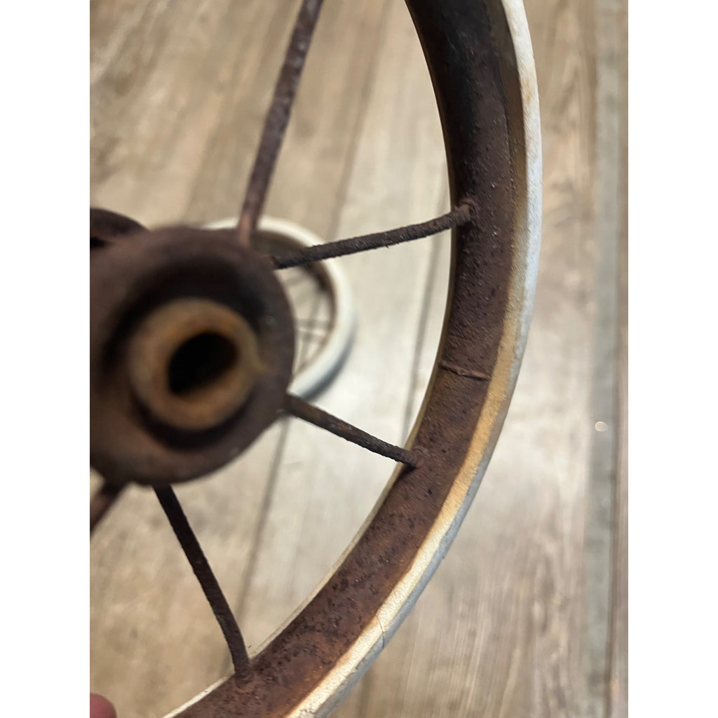Antique Vintage Baby Buggy Carriage Hard White Rubber Wheels Tires 7.5" Dia